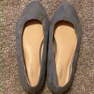Grey suede flats